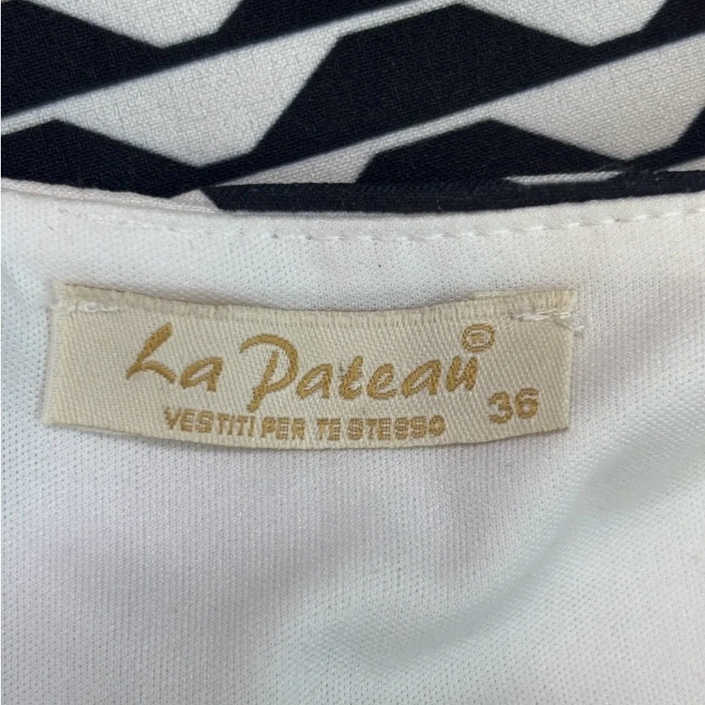 La Pateau Black and White‎ Geometric Patterned Body Con Dress S/M